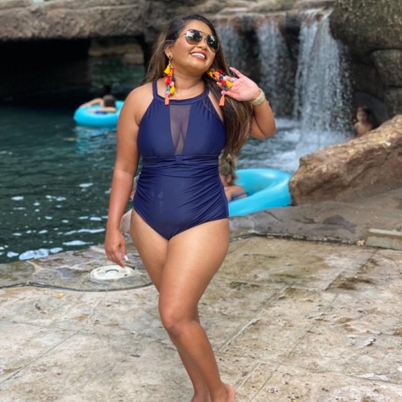 I2CRAZY High Neck Plunge Mesh Ruched Swimsuit  🏝️  NEW WITH TAG!!! - Picture 15 of 15